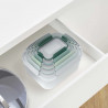 Set 5 cutii cu capac Joseph Joseph Nest 81127, 5 dimensiuni, Polipropilena, Verde/Alb