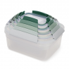 Set 5 cutii cu capac Joseph Joseph Nest 81127, 5 dimensiuni, Polipropilena, Verde/Alb