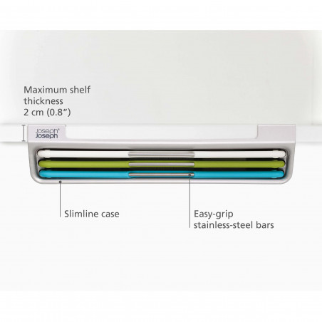 Set 3 tocatoare alimente Joseph Joseph Folio Slim 60199, Cu doua fete, Montare sub raft, multicolor