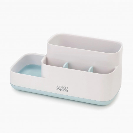 Organizator de baie Joseph Joseph EasyStore 70504, 24,9x12 cm, bază anti-alunecare, fără BPA, alb/albastru