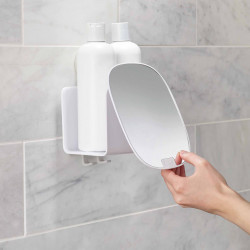 Suport baie cu oglinda Joseph Joseph EasyStore 70547, Carlige pentru agatat, Ventuza, Alb