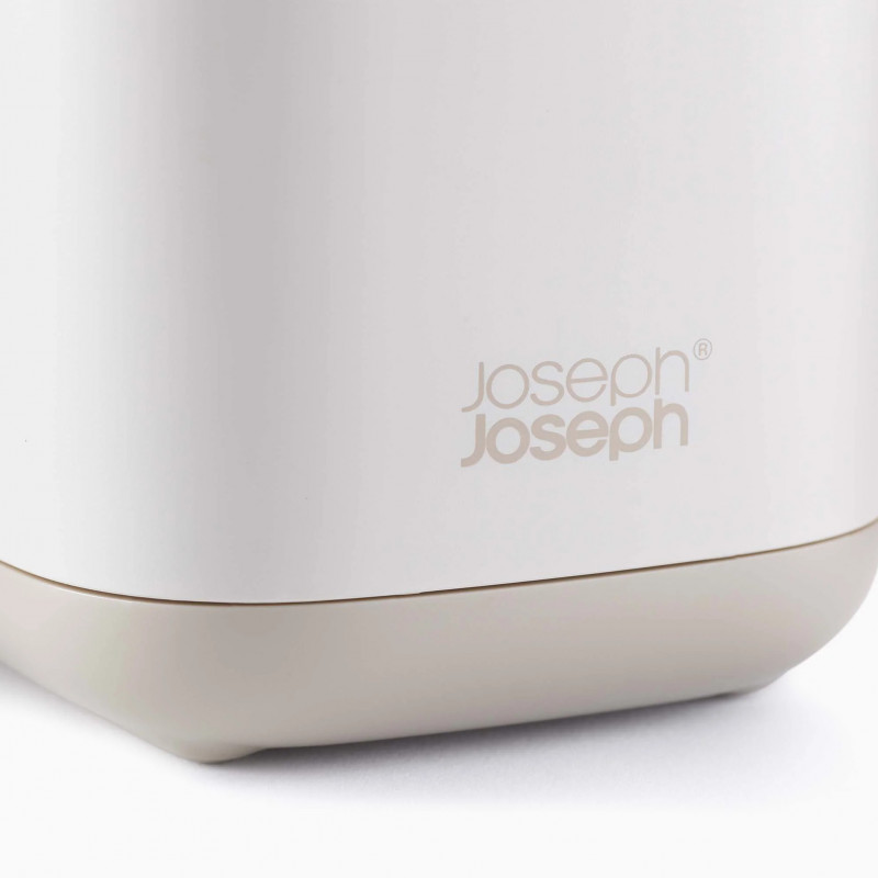 Suport pentru periutе de dinti Joseph Joseph EasyStore 70574, Detasabil, 3 compartimente, Orificiu de scurgere, Ecru