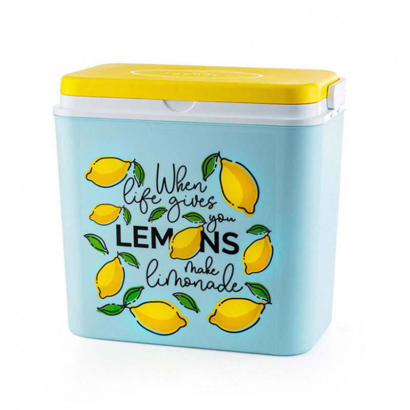 Lada frigorifica ATLANTIC Lemons, 24 litri, Pasiv, Racire, fara BPA, Multicolor