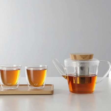 Fierbător INFUSION Viva Scandinavia V74900, 1.2 L, Bamboo kapak, Transparent