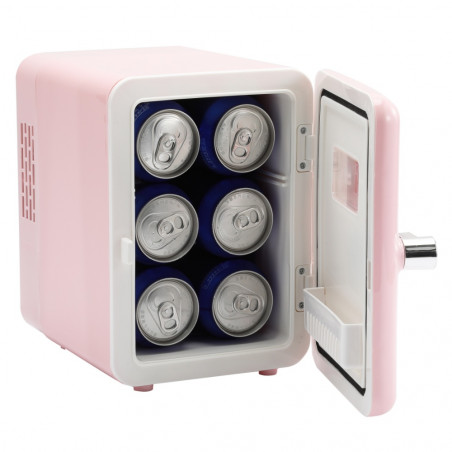Frigider mini bar KUMTEL HMFR-03, 4 litri, 42 W, Rafturi detașabile, Roz
