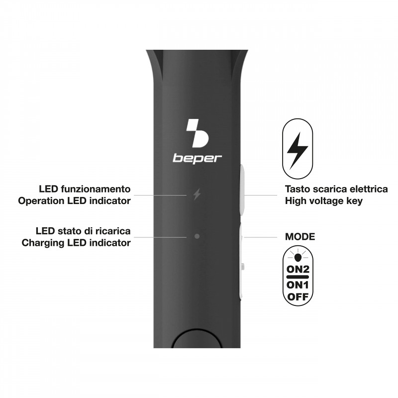 Capcana electrica pentru insecte Beper P206ZAN250, 2W, Incarcare USB, Suport, Iluminare LED, Alb