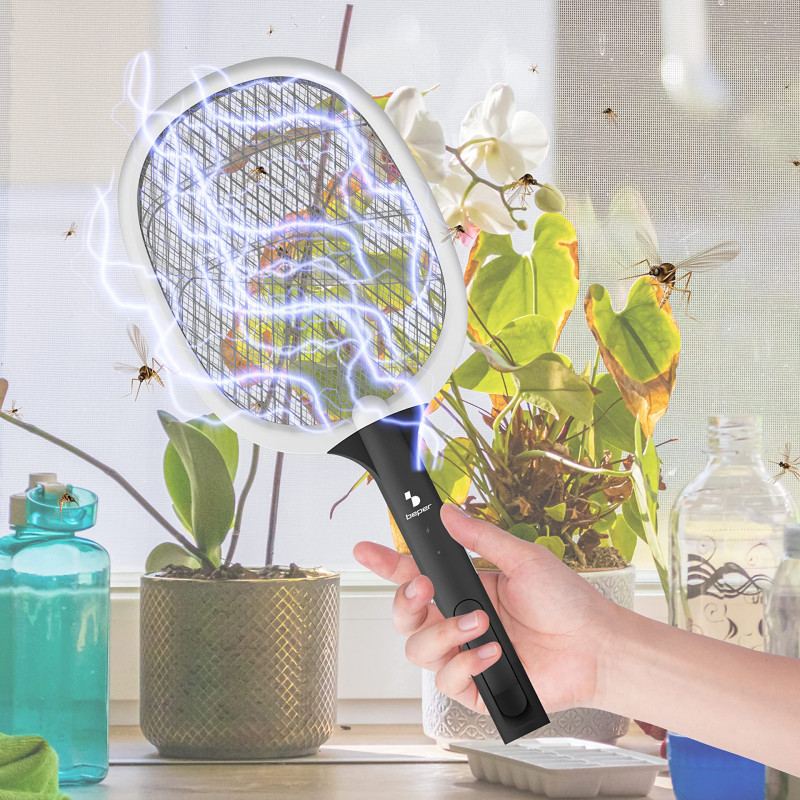 Capcana electrica pentru insecte Beper P206ZAN250, 2W, Incarcare USB, Suport, Iluminare LED, Alb