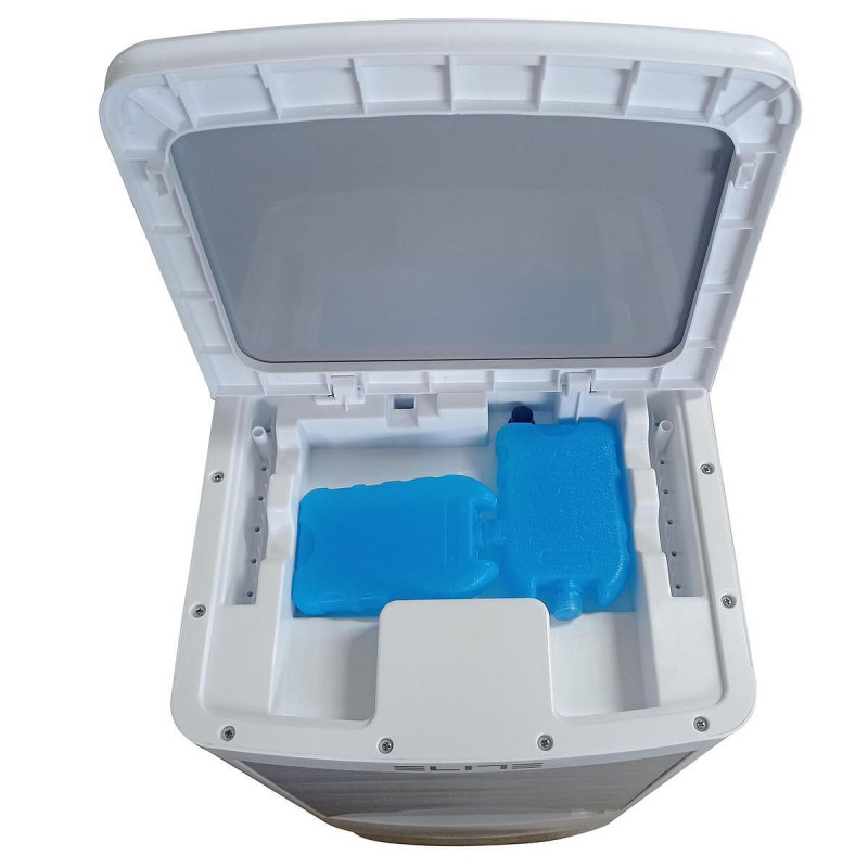 Racitor și umidificator de aer mobil 3in1 Elite ACS-25100, 100 W, 3 viteze, 20 L, Capac din sticla, Masurare nivel de apa, Alb
