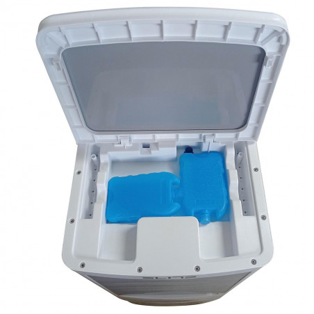 Racitor și umidificator de aer mobil 3in1 Elite ACS-25100, 100 W, 3 viteze, 20 L, Capac din sticla, Masurare nivel de apa, Alb