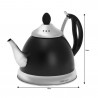 Ceainic cu infuzor Kinghoff KH 1538, 1L, Inox, Negru/Argintiu