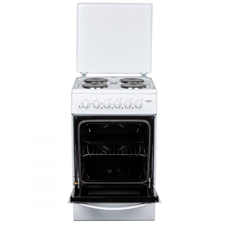 Aragaz Crown CR-50E50, 49L, 4 arzătoare, 3 programe, 300C, capac, alb