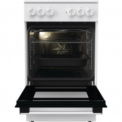 Aragaz electric vitroceramic Gorenje GEC5A61WG, 70 L, 10 functii, Placi ceramice, AquaClean, Silvermatte, Indicator de caldură reziduala, Alb