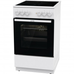 Aragaz electric vitroceramic Gorenje GEC5A61WG, 70 L, 10 functii, Placi ceramice, AquaClean, Silvermatte, Indicator de caldură reziduala, Alb
