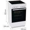 Aragaz electric vitroceramic Gorenje GEC5A61WG, 70 L, 10 functii, Placi ceramice, AquaClean, Silvermatte, Indicator de caldură reziduala, Alb