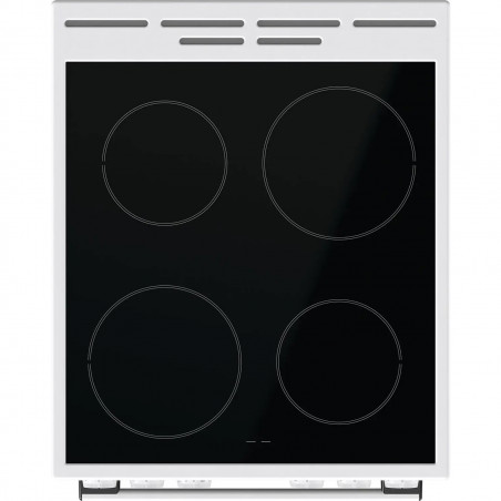 Aragaz electric vitroceramic Gorenje GEC5A61WG, 70 L, 10 functii, Placi ceramice, AquaClean, Silvermatte, Indicator de caldură reziduala, Alb