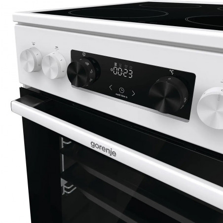 Aragaz Gorenje GEC5C42WG, 70L, 4 plite, 10 programe, 275C, display LED, Clasa A, Alb