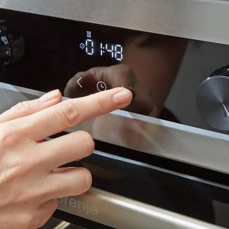 Aragaz Gorenje GEC5C42WG, 70L, 4 plite, 10 programe, 275C, display LED, Clasa A, Alb