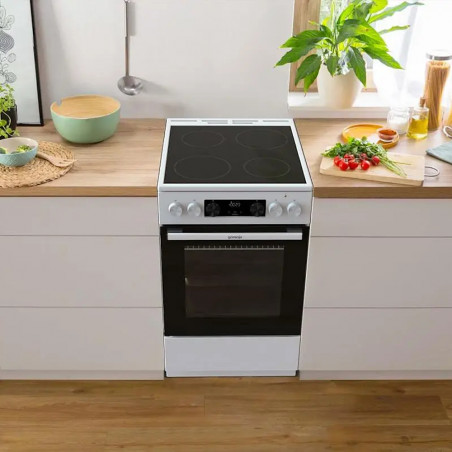 Aragaz Gorenje GEC5C42WG, 70L, 4 plite, 10 programe, 275C, display LED, Clasa A, Alb