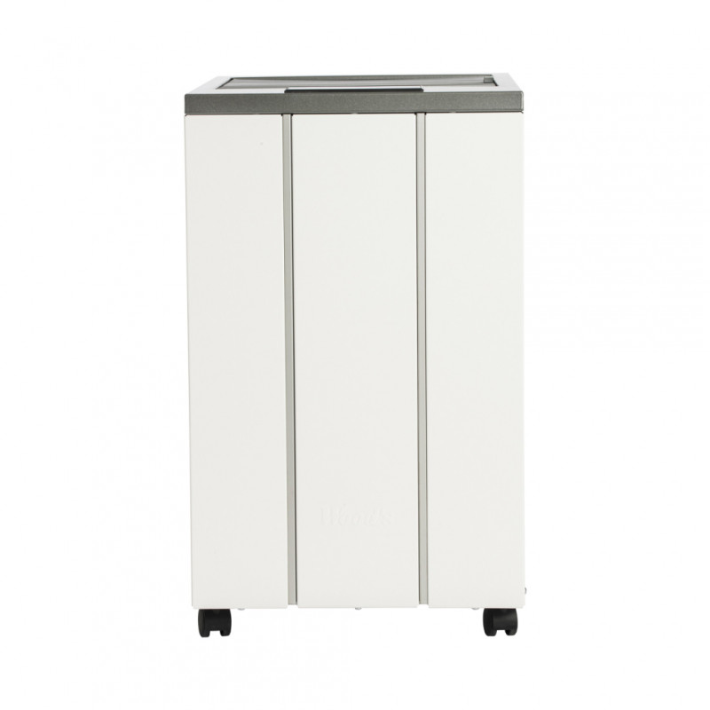 Dezumidificator Woods LD44, 300 m³/h, Pana la 140 m², 11.4L, 19l/24h, HEPA 13, i-EcoDefrost, Uscare rufe,  Alb