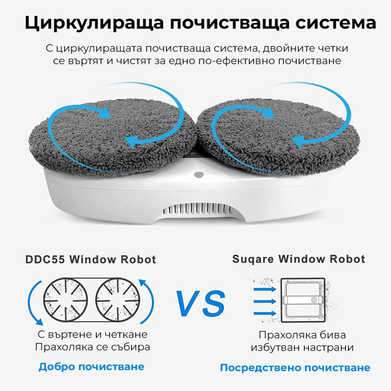 HUTT DDC5 Robot de curățat ferestre, 120W, 3800Pa, senzori AI, UPS încorporat, algoritm inteligent, negru