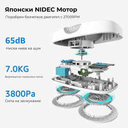 HUTT DDC5 Robot de curățat ferestre, 120W, 3800Pa, senzori AI, UPS încorporat, algoritm inteligent, negru