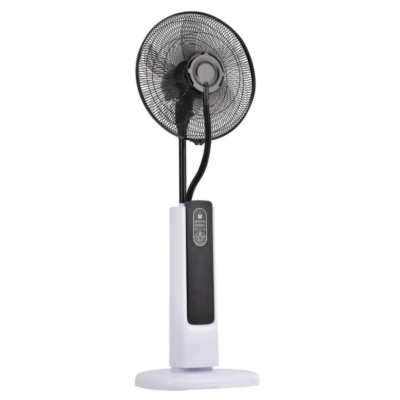 Ventilator de podea cu nebulizator de apa EFM-1341WR, 60 W, 2 L, 3 viteze, 3 moduri, Oscilatie, Temporizator, Telecomanda, Alb/Negru