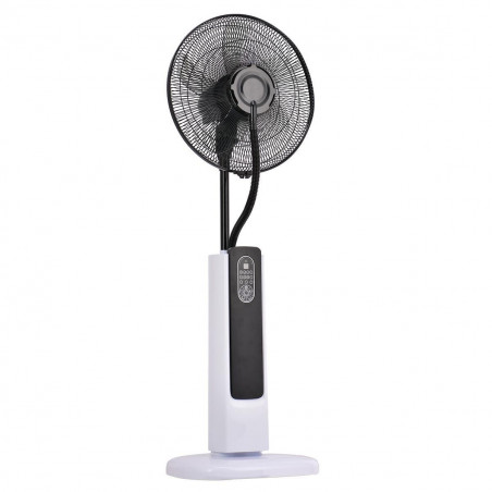 Ventilator de podea cu nebulizator de apa EFM-1341WR, 60 W, 2 L, 3 viteze, 3 moduri, Oscilatie, Temporizator, Telecomanda, Alb/Negru