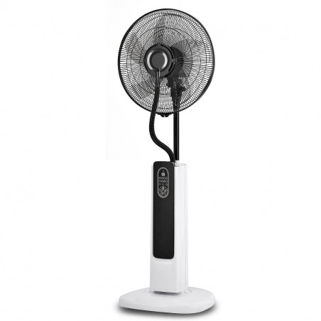 Ventilator de podea cu nebulizator de apa EFM-1341WR, 60 W, 2 L, 3 viteze, 3 moduri, Oscilatie, Temporizator, Telecomanda, Alb/Negru