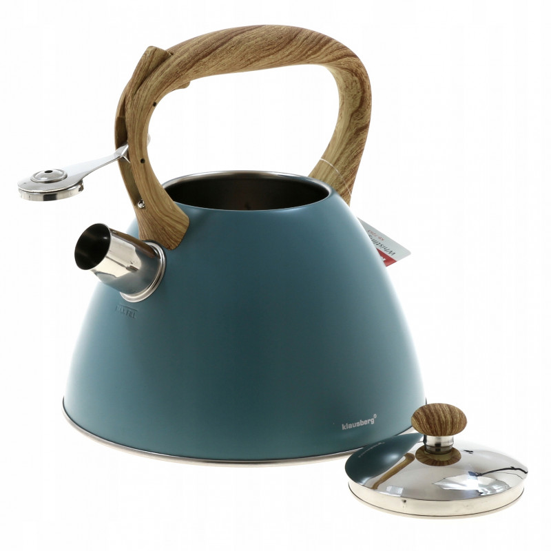Ceainic cu fluier Klausberg KB 7263, 22 cm, 3 L, Inductie, Otel, Albastru