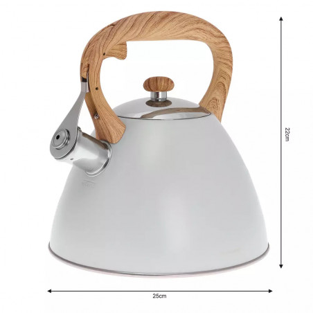 Ceanic cu fluier Klausberg KB 7264, 3 L, Inductie, Gri deschis