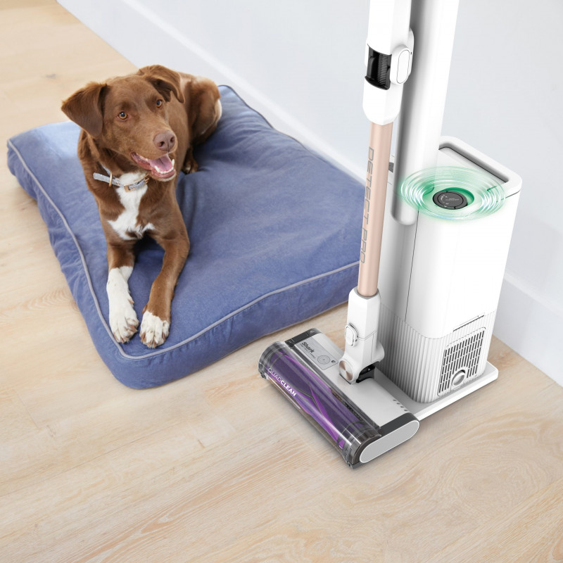 Aspirator vertical Shark IW3611EU, 240W, 0.4 L, 60 min autonomie, Detectare margini si murdarie, QuadClean, Antialergen, LED, Alb
