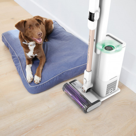 Aspirator vertical Shark IW3611EU, 240W, 0.4 L, 60 min autonomie, Detectare margini si murdarie, QuadClean, Antialergen, LED, Alb