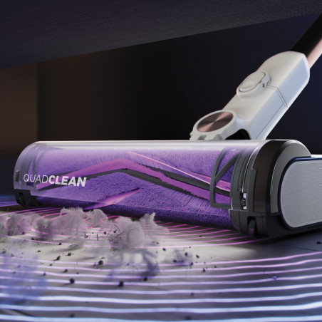 Aspirator vertical Shark IW3611EU, 240W, 0.4 L, 60 min autonomie, Detectare margini si murdarie, QuadClean, Antialergen, LED, Alb