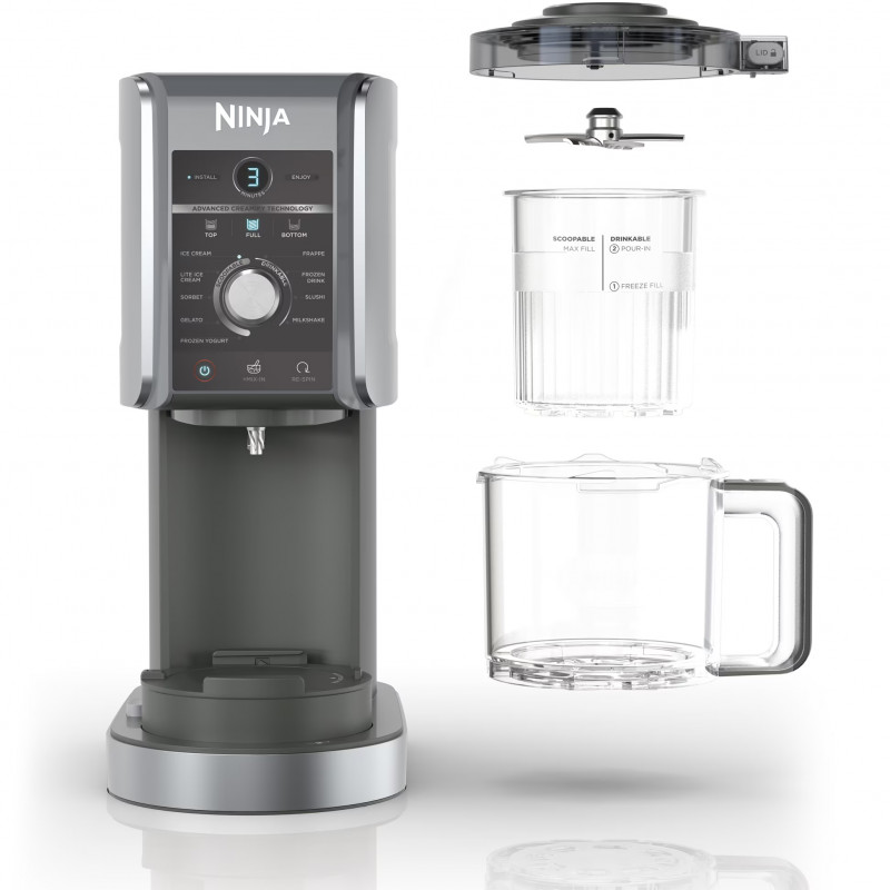 Aparat preparare inghetata Ninja Creami Deluxe NC501EU, 800W, 10 programe, Capacitate 709 ml, CREAMify, Negru