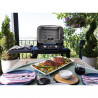 Cuptor electric pentru exterior Ninja Woodfire OO101EU, 2400W, 8 programe, Timer, Afisaj LED, Oprire automata, Rosu/Negru