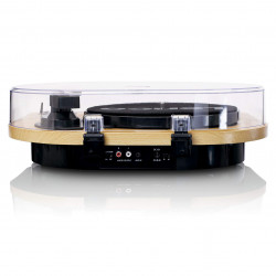 Gramofon cu difuzoare incorporate Lenco LS-40WD, Semi-automat, AUX, RCA, Sistem ceramic, Maro