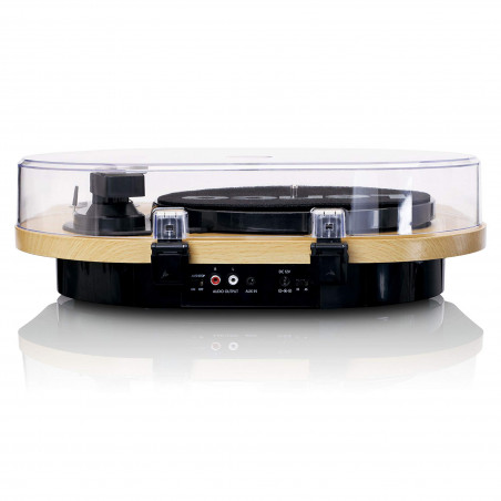 Gramofon cu difuzoare incorporate Lenco LS-40WD, Semi-automat, AUX, RCA, Sistem ceramic, Maro
