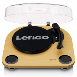 Gramofon cu difuzoare incorporate Lenco LS-40WD, Semi-automat, AUX, RCA, Sistem ceramic, Maro