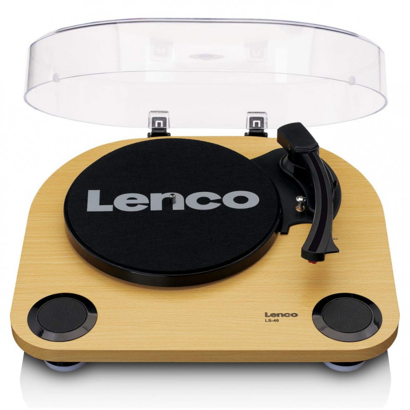 Gramofon cu difuzoare incorporate Lenco LS-40WD, Semi-automat, AUX, RCA, Sistem ceramic, Maro