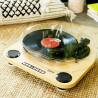 Gramofon cu difuzoare incorporate Lenco LS-40WD, Semi-automat, AUX, RCA, Sistem ceramic, Maro