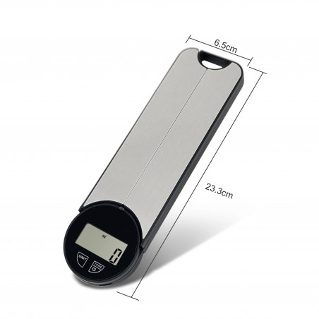 Cantar de bucatarie pliabil Rosberg R51651O, Pana la 5 kg, Baterie inclusa CR2032, LCD display, Inox