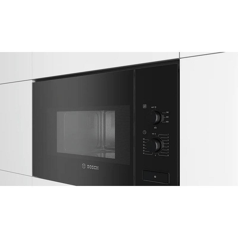 Cuptor cu microunde încastrabil Bosch BFL520MB0, 20 l, 800 W, 5 niveluri, Asistent de curățare, Oprire automată, Negru