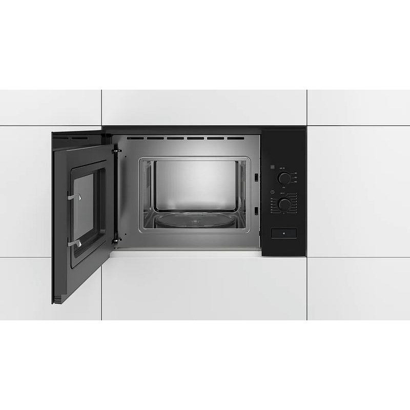 Cuptor cu microunde încastrabil Bosch BFL520MB0, 20 l, 800 W, 5 niveluri, Asistent de curățare, Oprire automată, Negru