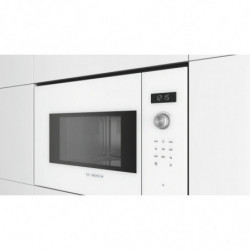 Cuptor cu microunde de încastrat Bosch BFL524MW0, 20 l, 800 W, 7 programe, Memorie, Dezghețare, Alb