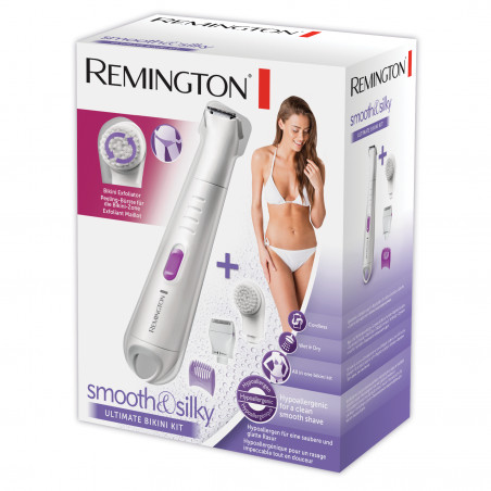 Aparat de tuns părul pentru zona intimă Remington Smooth and Silky WPG4035, 0,00-6 mm, autonomie de 30 de minute, 3 accesorii, fără fir, alb