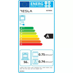 Cuptor incorporabil Tesla BO700SX, 2300 W, 56 L, 5 programe, Clasa A, Timer, Inox