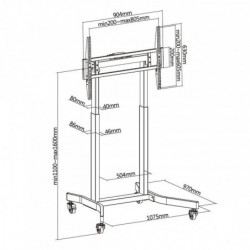 Suport TV Crown WM120K100 MOTO, 55-100", Trepied, Telecomandă, Până la 120 kg, Negru