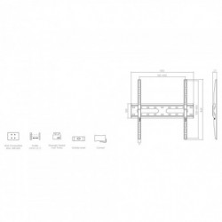 Suport TV Crown WM45K3270FX / KL31-44F, 32-70", Până la 45 kg, Negru