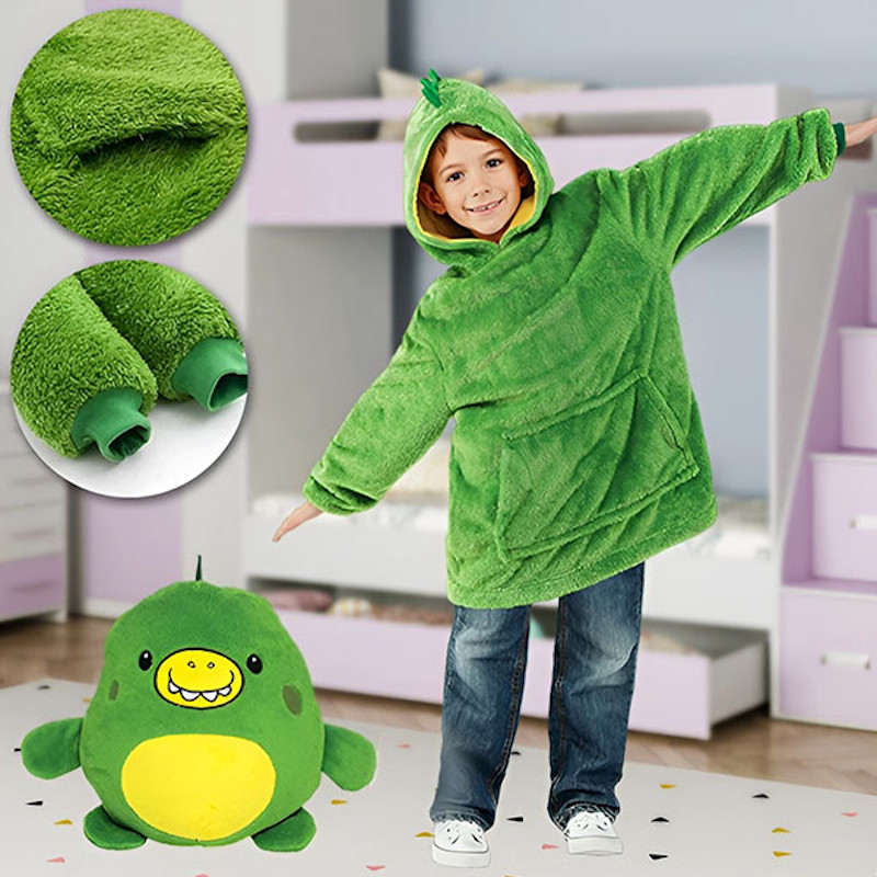 Jucărie PILLOWPET, pernă și hanorac într-unul singur, dimensiune universală, lavabil la mașină, verde