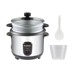 Aparat pentru gătit orez Beper 90.550, 400 W, 1 l, până la 625 g de orez, menținere a căldurii, oțel inoxidabil